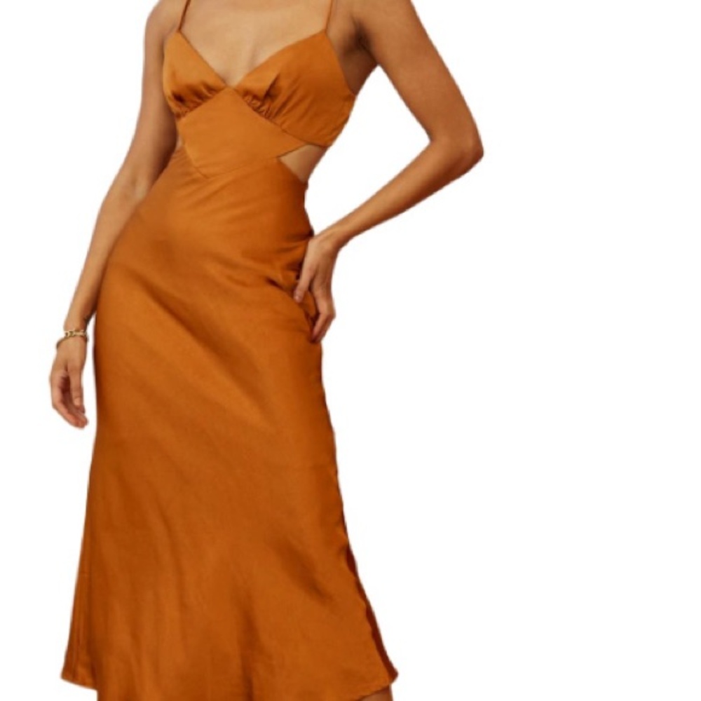 Chic Backless Orange Dress for Women